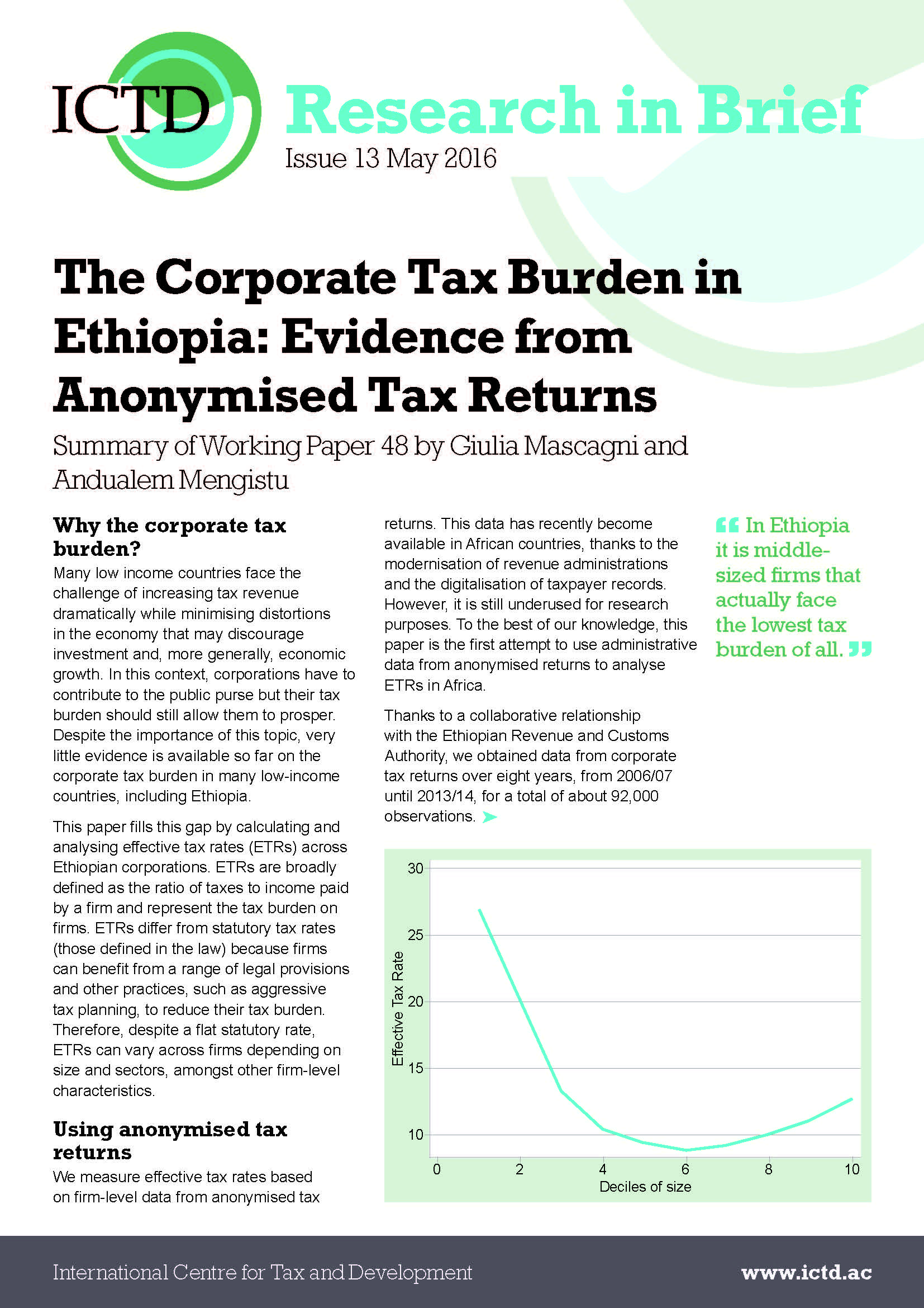 The Corporate Tax Burden in Ethiopia Evidence from Anonymised Tax