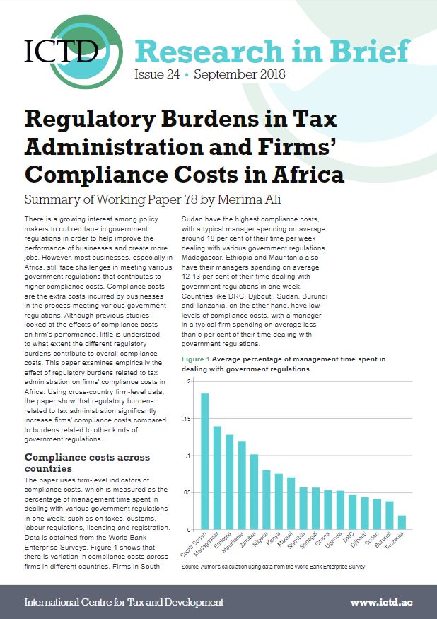 Regulatory Burdens in Tax Administration and Firms’ Compliance Costs in