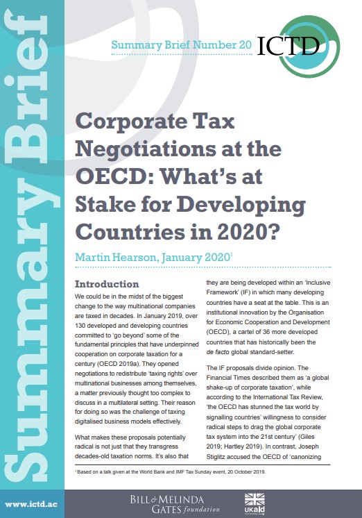 Corporate Tax Negotiations at the OECD: What’s at Stake for Developing Countries in 2020?