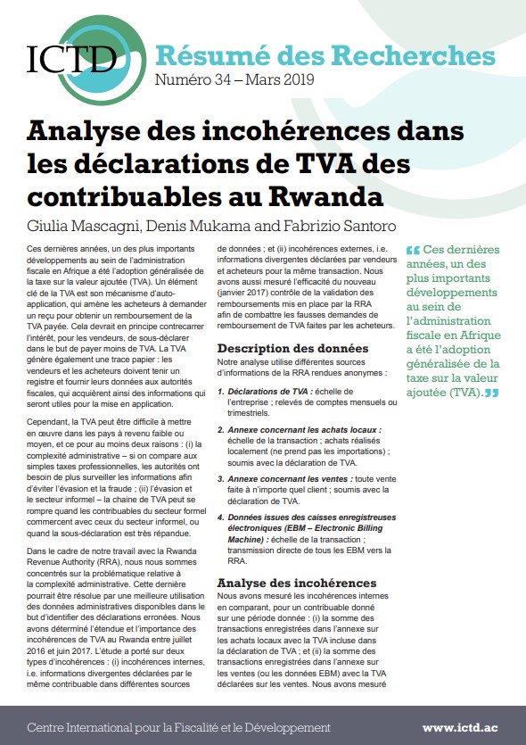 Analyse des incohérences dans les déclarations de TVA des contribuables au Rwanda