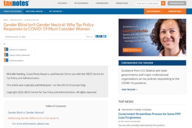 Vanessa van den Boogaard blog mentioned in Tax Notes featured analysis