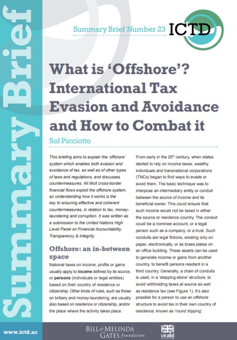 What is 'Offshore'? International Tax Evasion and Avoidance and How to Combat it