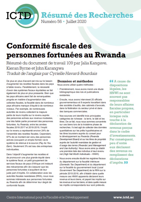 Conformité fiscale des personnes fortunées au Rwanda