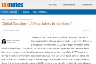 ICTD working paper featured in Tax Notes International