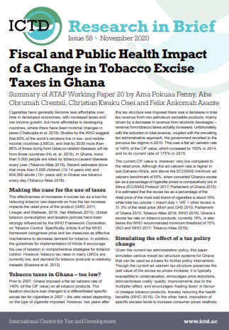 RIB58 Fiscal and Public Health impact on a change in tobacco excise taxes in Ghana
