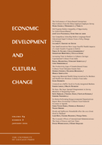Cover_Economic Development and Cultural Change