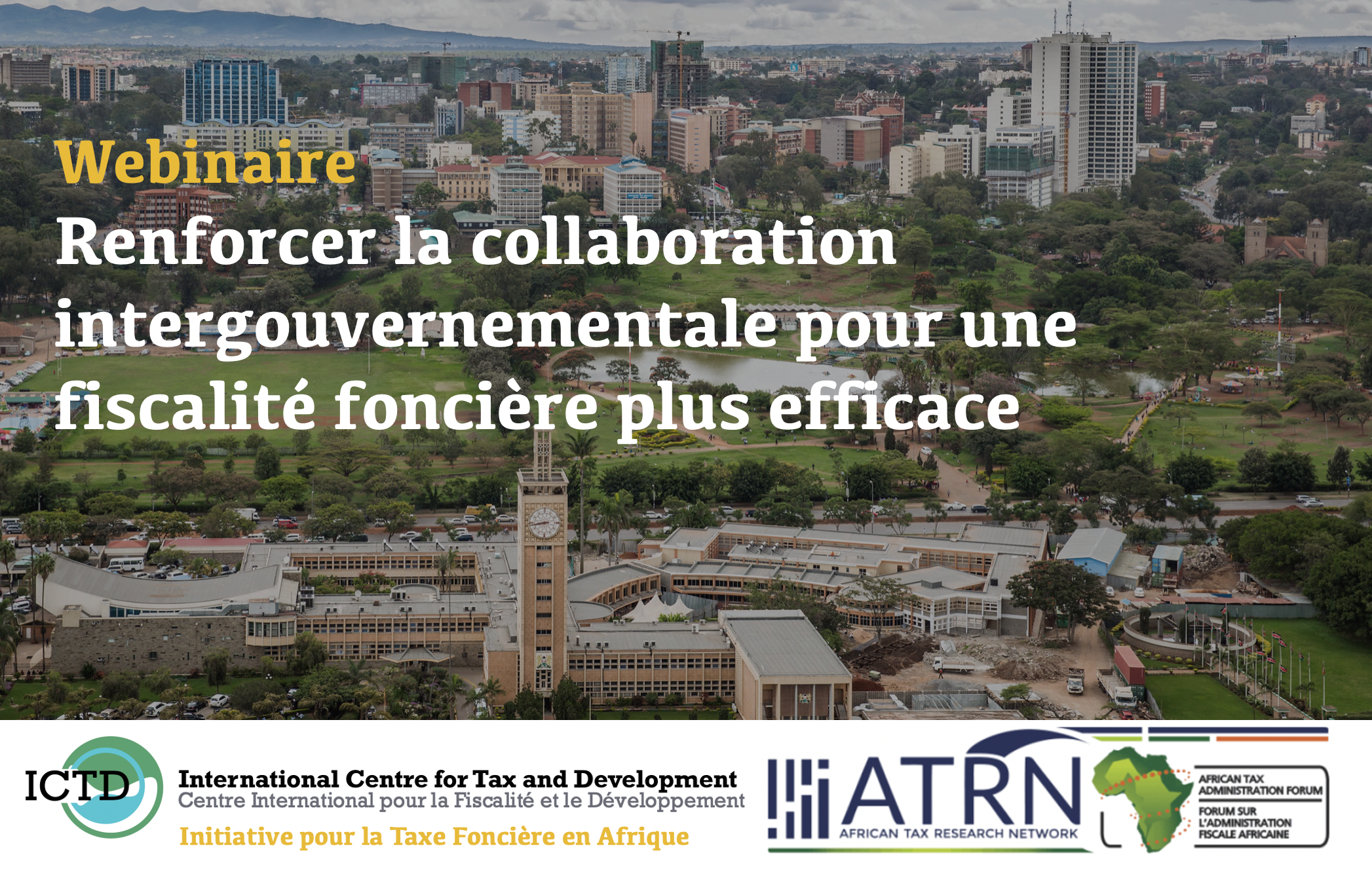 photo of parliament in Nairobi with title of the webinar and logos