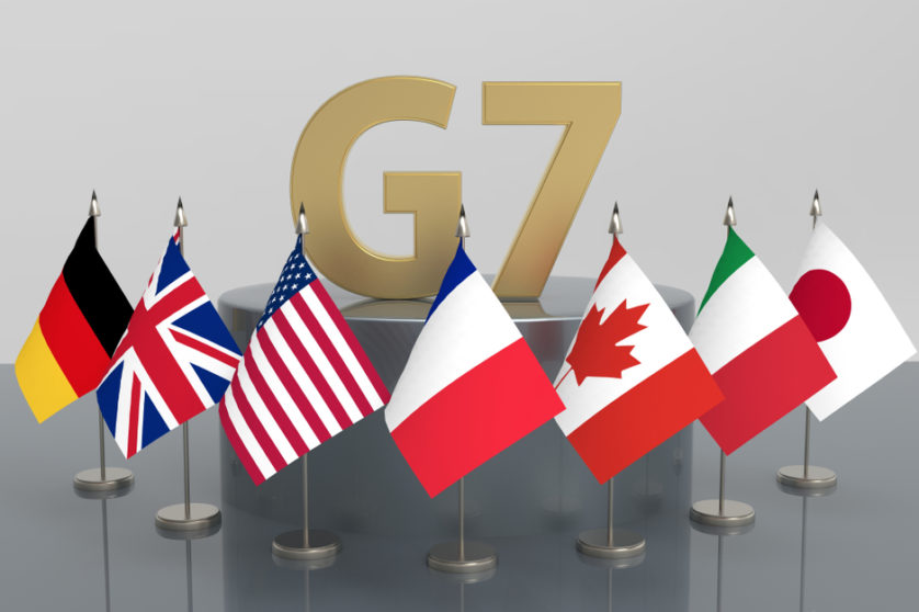 Flags of G7 countries