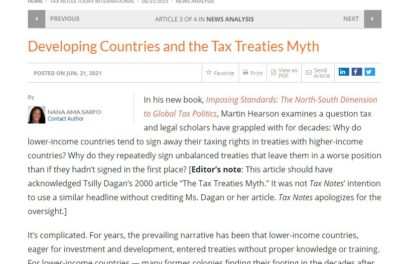 Book review of Martin Hearson book on Tax Notes