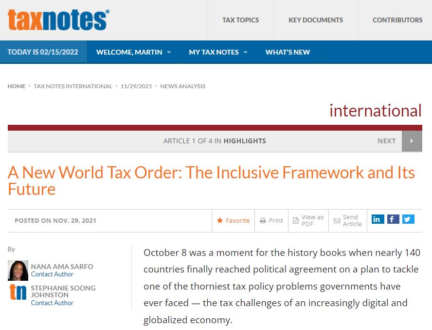Tax Notes International