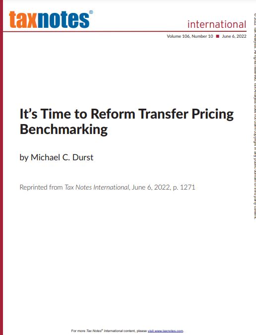 It’s Time to Reform Transfer Pricing Benchmarking ICTD