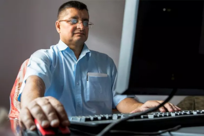 Man working at computer