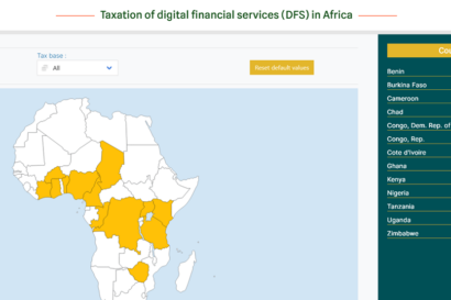 Screenshot of home page of the digital financial services (DFS) tax map website