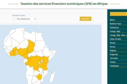 Screenshot of digital financial services (DFS) TaxMap, French