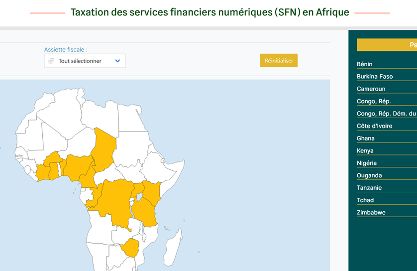 Screenshot of digital financial services (DFS) TaxMap, French