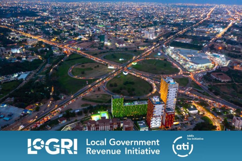 Accra city image with logos of LoGRI and ATI underneath