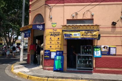 Street scene with corner shop