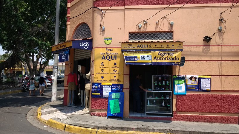 Street scene with corner shop