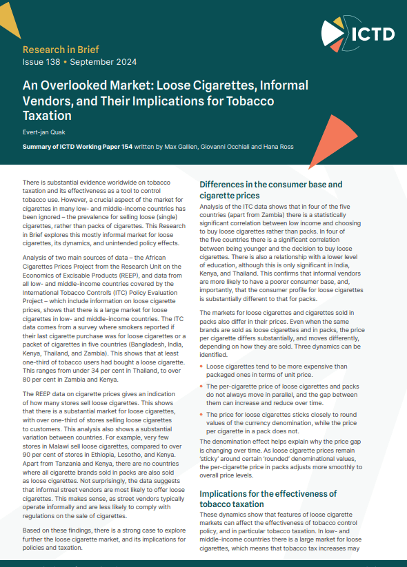 An Overlooked Market: Loose Cigarettes, Informal Vendors, And Their Implications For Tobacco Australia