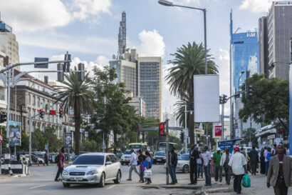 busy street in Nairobi city centre