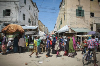 General street scene in Hamar Weyne market in the Somali capital Mogadishu