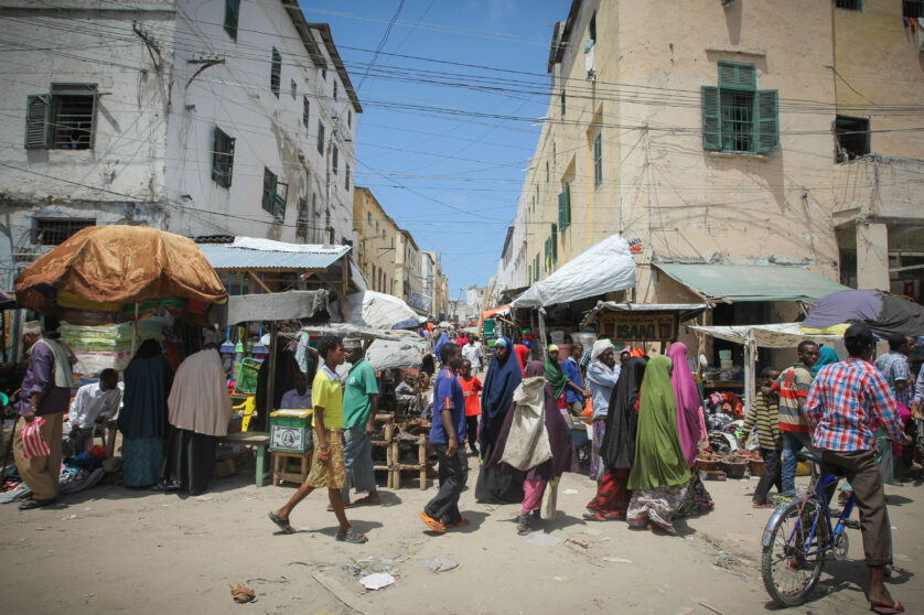 General street scene in Hamar Weyne market in the Somali capital Mogadishu