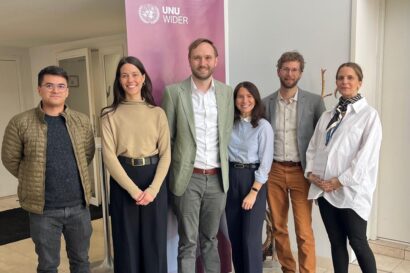 The Global Dataset on Armed Group Taxation team (from left to right): Diego Sandova, Tanya Bandula-Irwin (ICTD), Max Gallien (IDS and ICTD), Vanessa van den Boogaard (ICTD), Florian Weigand (Centre on Armed Groups), Ashley Jackson (Centre on Armed Groups).