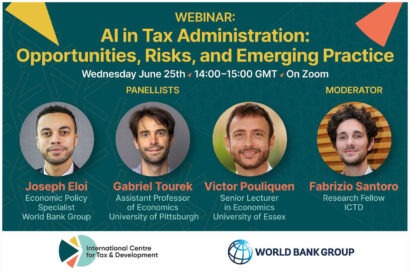 Webinar invitation card featuring the event title, date and time in addition to each speakers' picture, name, role and affiliate organisation.