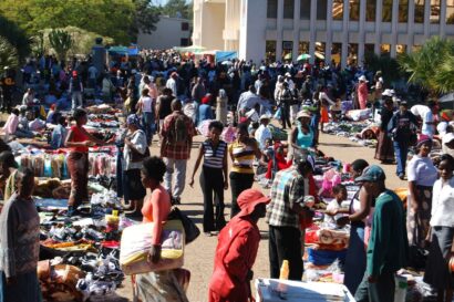 Zimbabwe's informal sector: Saturday morning market outside Bulawayo City Hall