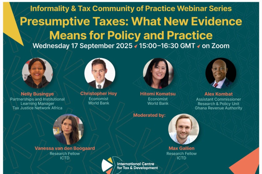 Webinar on presumptive taxes invitation card