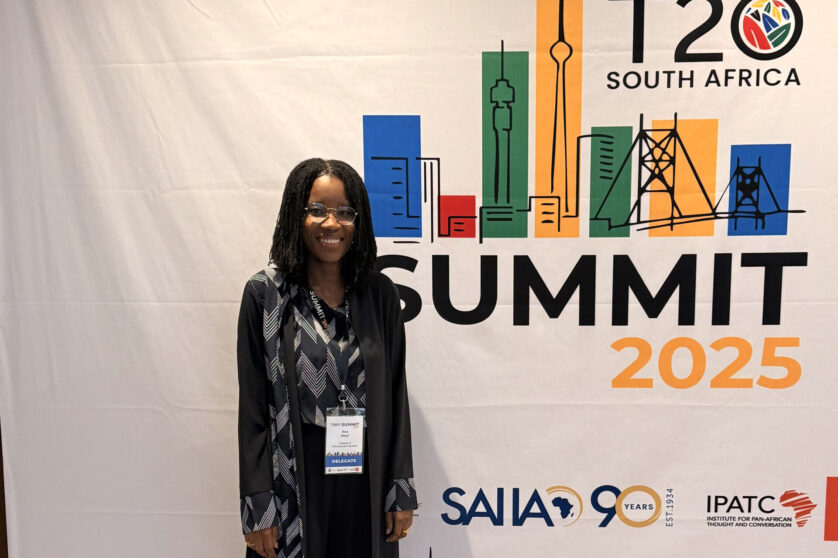 Awa Diouf, ICTD Research Fellow, at the T20 Summit in South Africa