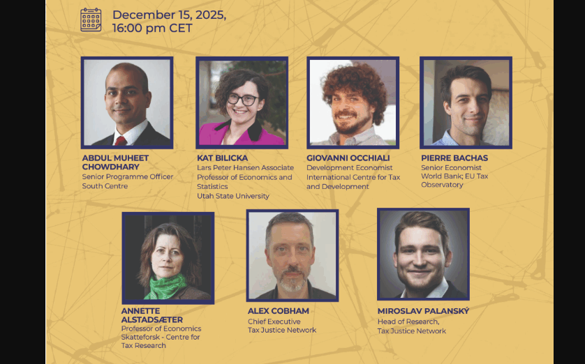 rt card for the launch of 'Admin Data for Tax Justice' initiative, featuring ICTD's Giovanni Occhiali.