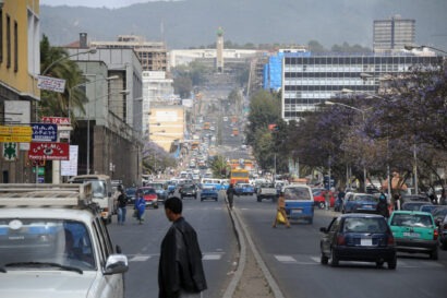 Addis Ababa busy street view
