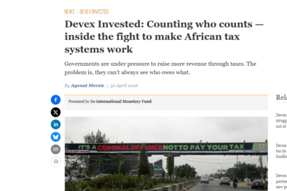 Screenshot of a Devex report, showing a headline and part of the featured photo.