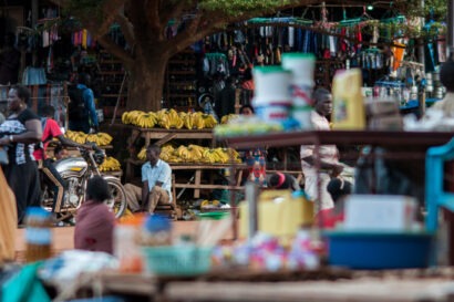 An outdoor, informal market in Gulu, Northern Uganda.